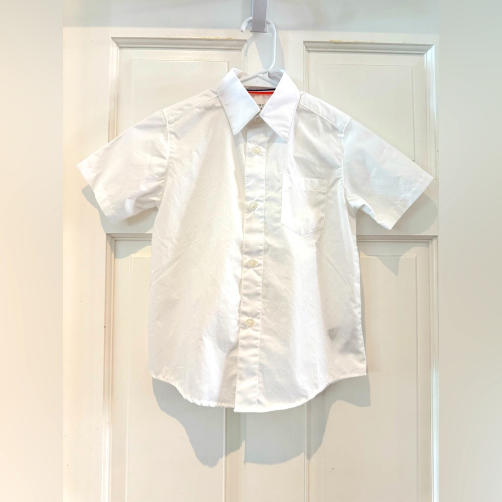 French Toast Bundle of 3 Boys' Short Sleeve Classic Poplin Dress Shirt - White - Picture 14 of 16